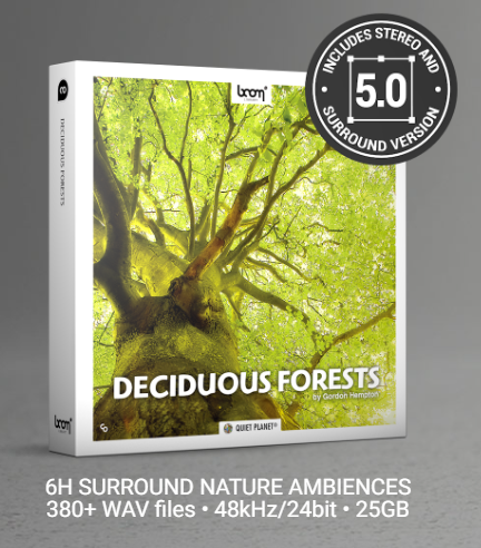 森林氛围音效 – Boom Library Deciduous Forests STEREO & SURROUND WAV-25GB-乐声音频-资源网