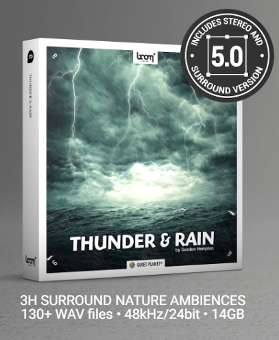 雷电雨3D音效 – Boom Library Thunder & Rain Surround Edition WAV-24-bit / 48 kHz – 7,81 GB-乐声音频-资源网