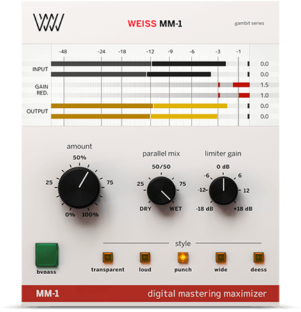 母带动态最大化器 – Softube Weiss MM-1 Mastering Maximizer v2.5.9 [WiN]-乐声音频-资源网