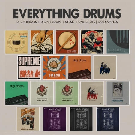 全能鼓组 Retro Loops Everything Drums (One-Shots and Drum Breaks) WAV-乐声音频-资源网