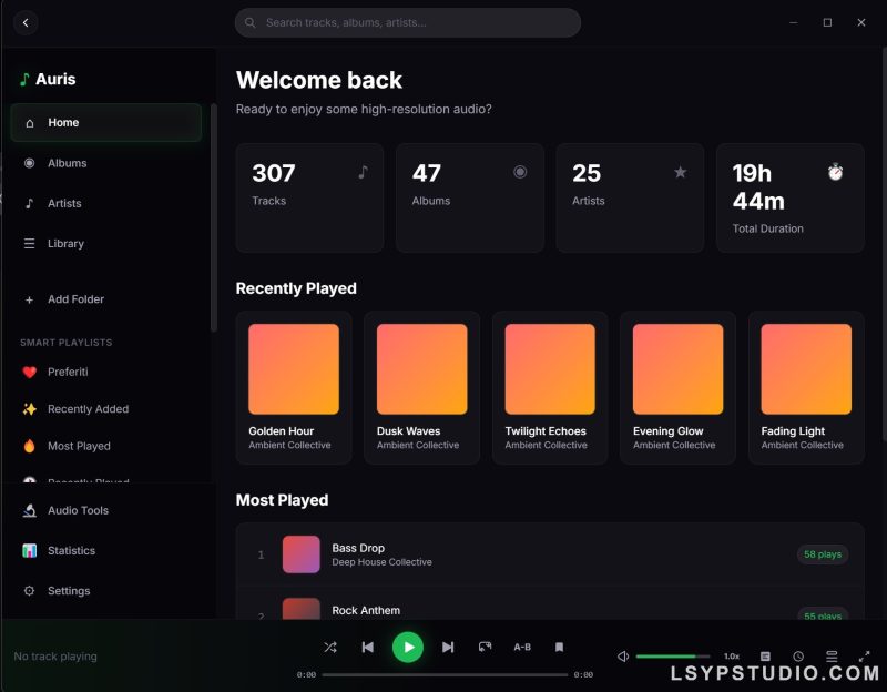 发烧友本地音乐播放器 Khaki AurisPlayer 1.1.9 x64 WIN-乐声音频-资源网