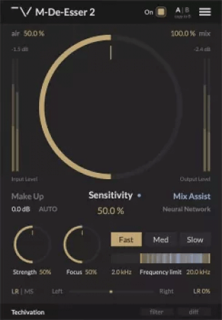 去除“嘶嘶声”插件 Techivation M-De-Esser 2 v.1.0 WIN-乐声音频-资源网