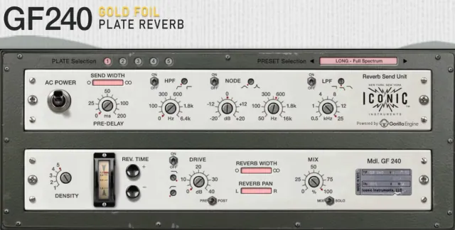 板式混响效果器Iconic Instruments – GF240 Plate Reverb v1.0.1 for WiN-乐声音频-资源网