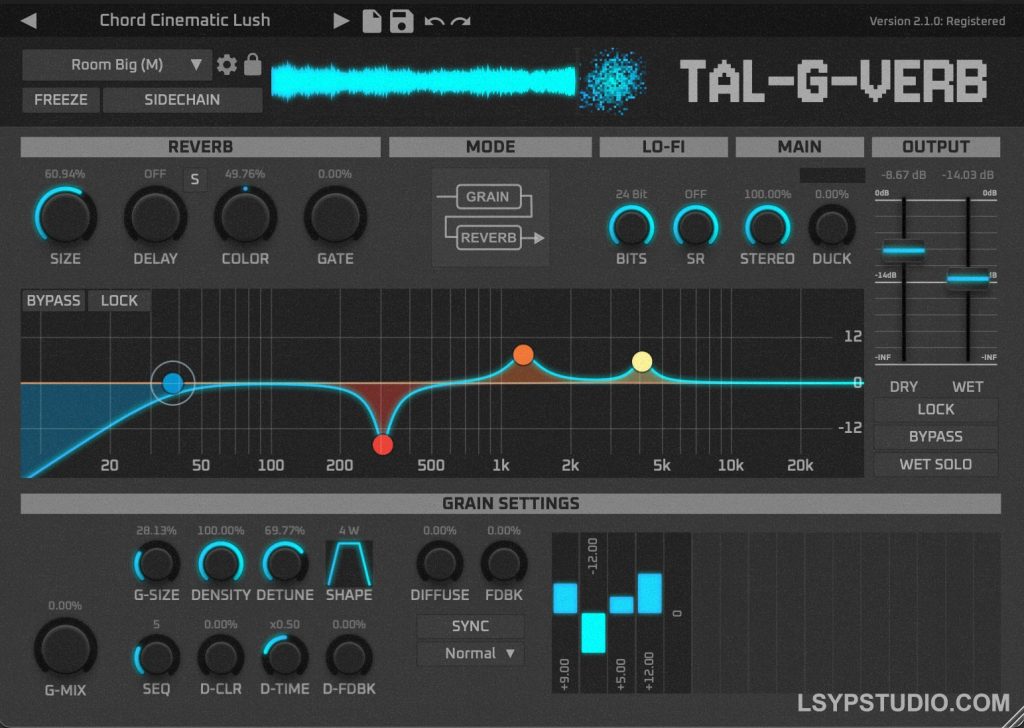 人工混响效果Togu Audio Line TAL-G-Verb v2.1.0 [WiN]-乐声音频-资源网