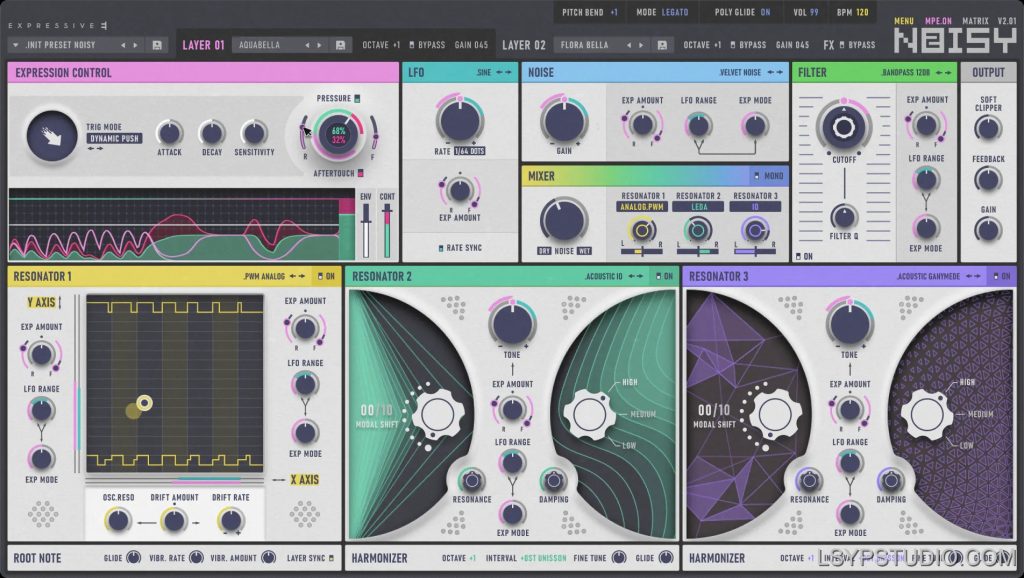 新一代 MPE 合成器Expressive E Noisy 2 v2.0.10 U2B [MacOSX]-乐声音频-资源网