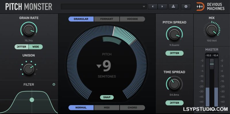 机器人般的声码器引擎Devious Machines Pitch Monster v1.3.14 [WiN]-乐声音频-资源网