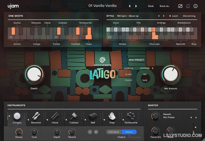 拉丁打击乐设备UJAM Groovemate LATIGO v1.0.0 [WiN]-乐声音频-资源网