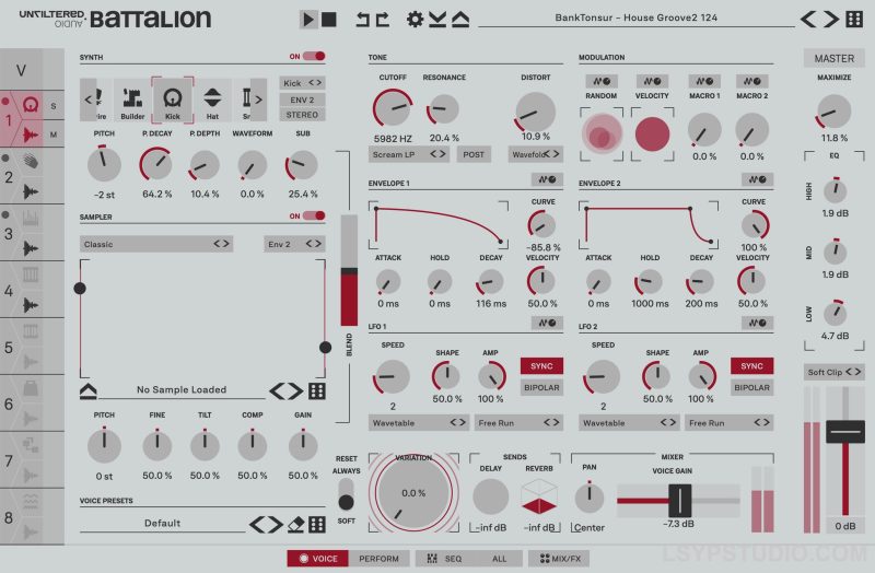经典鼓合成器插件联盟Plugin Alliance Unfiltered Audio Battalion v1.2.0 [WiN]-乐声音频-资源网