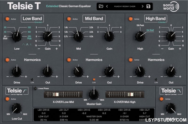 三段均衡器插件SonicWorld Plugins Telsie T v1.0.0 [WiN]-乐声音频-资源网