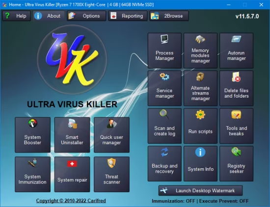 Windows 系统修复工具Carifred Ultra Virus Killer Pro 11.10.23.0-乐声音频-资源网