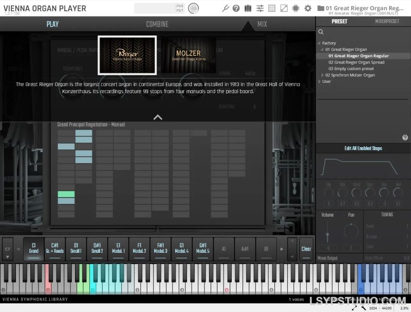 维也纳交响乐库 维也纳管风琴演奏器Vienna Symphonic Library Vienna Organ Player v1.3.1169 [WiN]-乐声音频-资源网