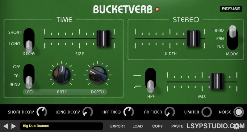 低保真BBD混响reFuse Software Bucketverb v1.3.0.1 [WiN]-乐声音频-资源网