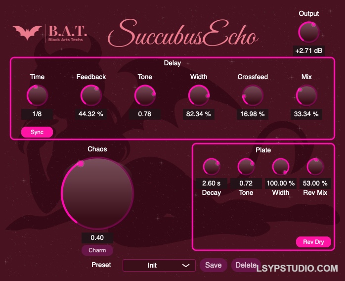 延迟效果器Black Arts Techs Succubus Echo v1.0.0 [WiN]-乐声音频-资源网