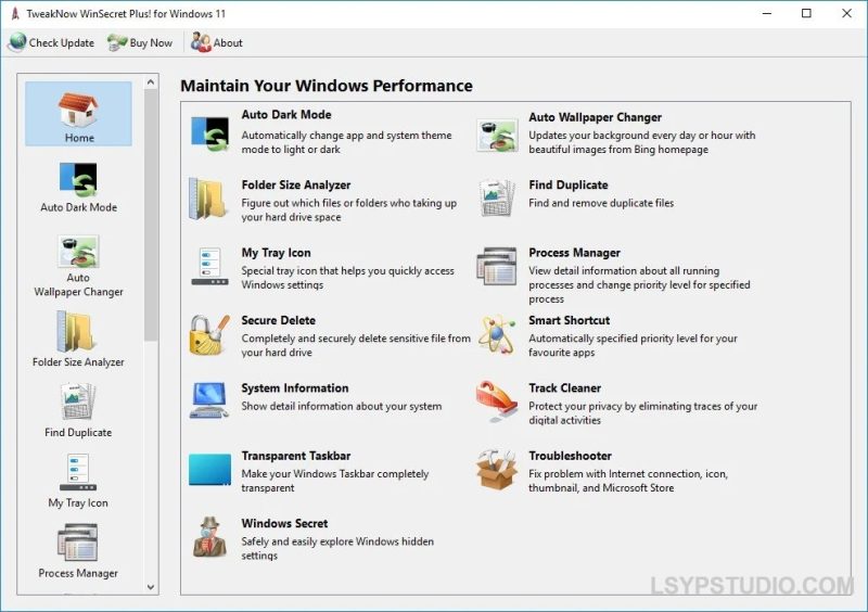 系统优化和个性化工具TweakNow WinSecret Plus 9.0.0 Beta 1-乐声音频-资源网