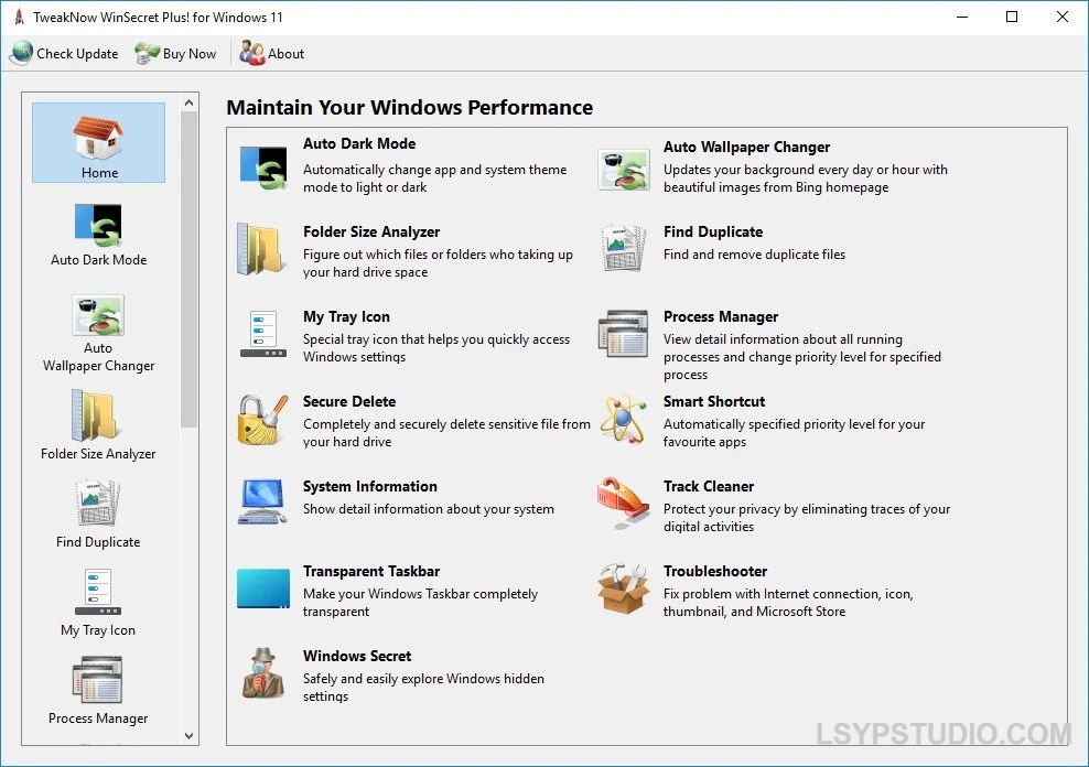 系统优化和个性化工具TweakNow WinSecret Plus 9.0.0 Beta 1-乐声音频-资源网