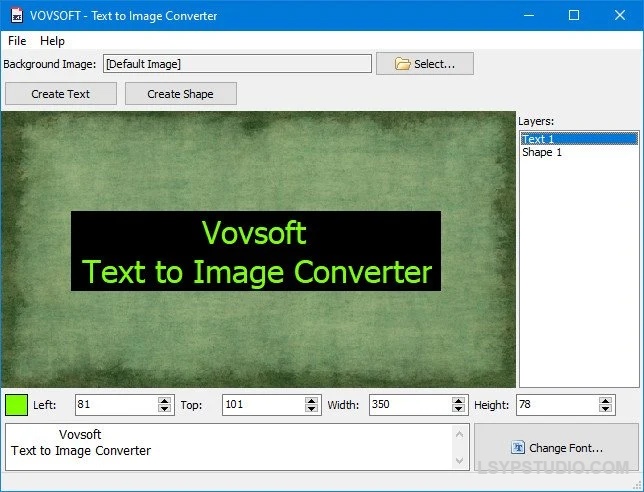 文字转图片转换器VovSoft Text to Image Converter 2.2-乐声音频-资源网