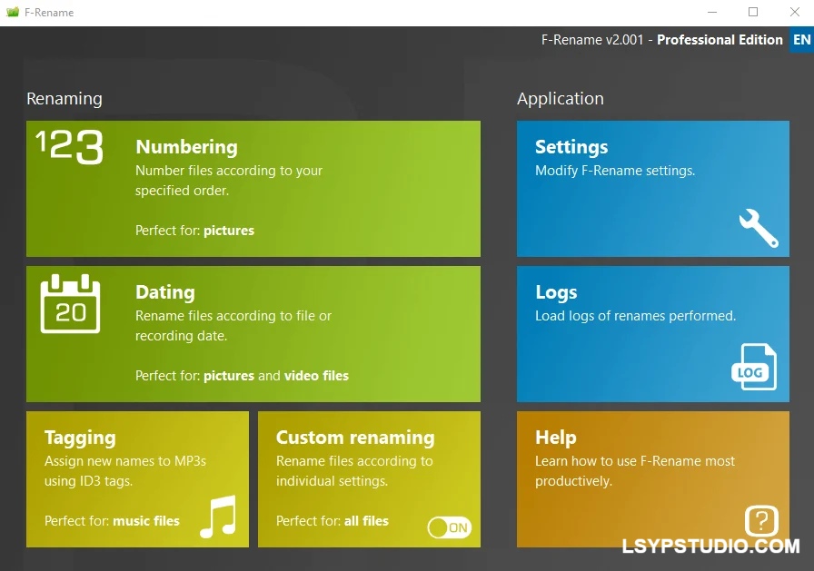 高效文件批量重命名工具F-Rename Professional 3.000 Multilingual-乐声音频-资源网