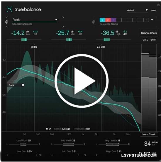 用于分析和计量频谱分布的工具Sonible Truebalance v1.0.5 [WiN]-乐声音频-资源网