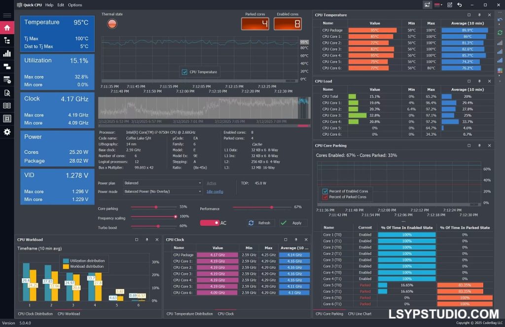 CPU 监控和性能调优应用程序Quick CPU Pro 6.4.1 x64 WIN-乐声音频-资源网