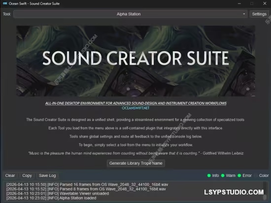 多合一桌面环境Ocean Swift Sound Creator Suite 1.9.0 WIN MacOSX-乐声音频-资源网