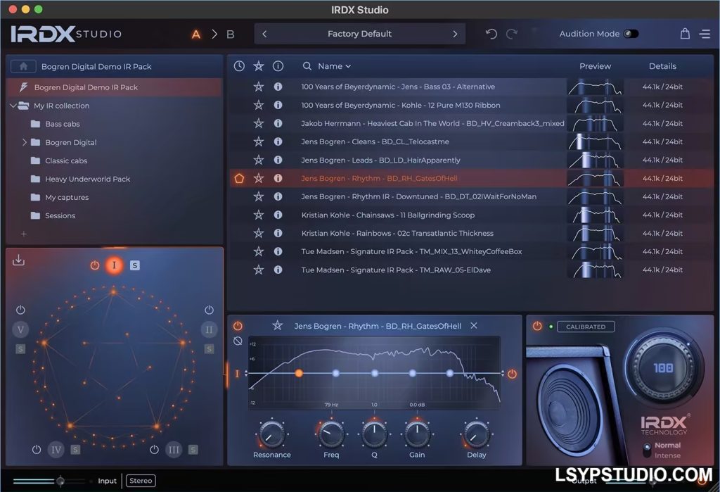 现代免费脉冲响应 (IR) 加载器Bogren Digital IRDX Studio v1.0.1383 U2B MacOS-乐声音频-资源网