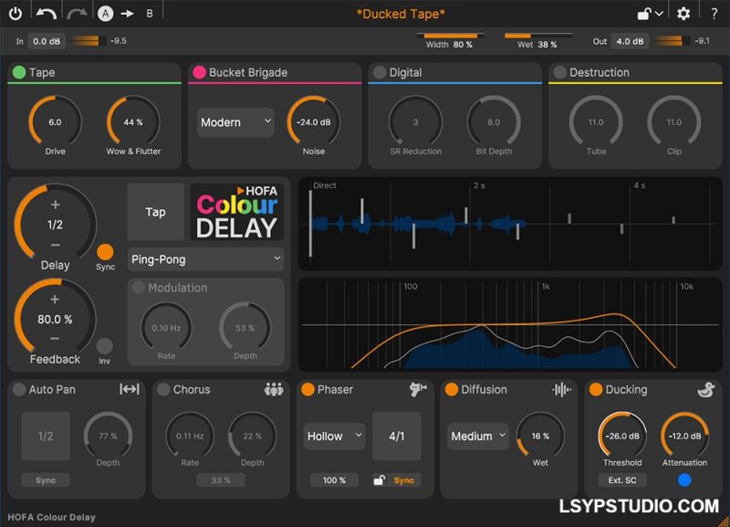 延迟音色HOFA Colour Delay v1.0.5 [WiN]-乐声音频-资源网