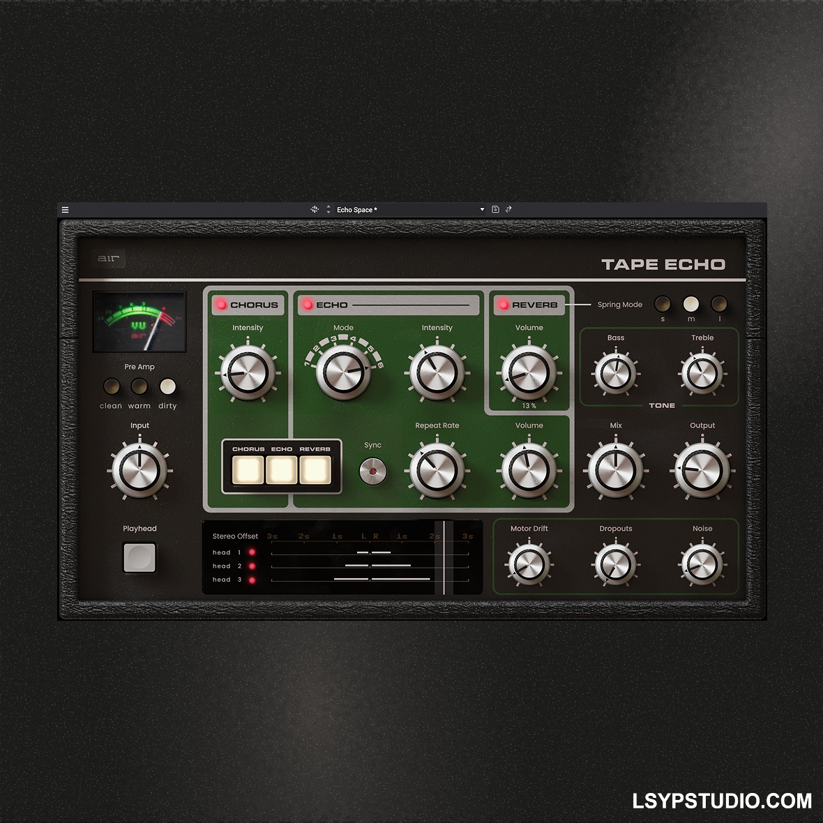 多磁头回声设计AIR Music Technology AIR Tape Echo v1.0.0.70 [WiN]-乐声音频-资源网