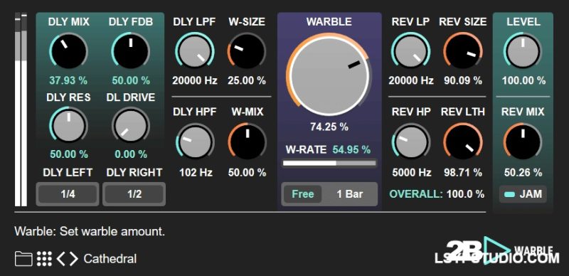 延迟和混响信号2B Played Music Warble v1.7 [WiN]-乐声音频-资源网