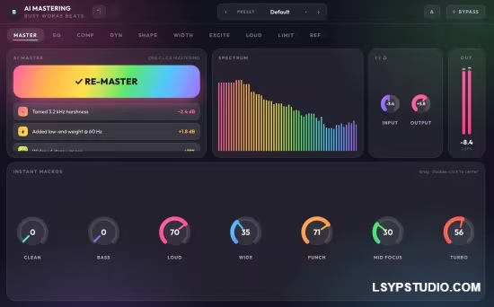 简化母带处理流程的AI辅助插件Busy Works Beats AI Mastering 8 v8.0.0 U2B MacOS-乐声音频-资源网