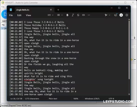 AI语音转文字软件VovSoft Audio to Lyrics Converter 1.0 win-乐声音频-资源网
