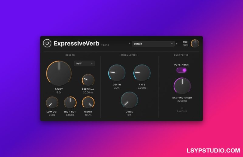 智能、音高感知的混响尾音，不会使混音浑浊Expressive DSP ExpressiveVerb v1.1.0 U2B [MacOSX]-乐声音频-资源网