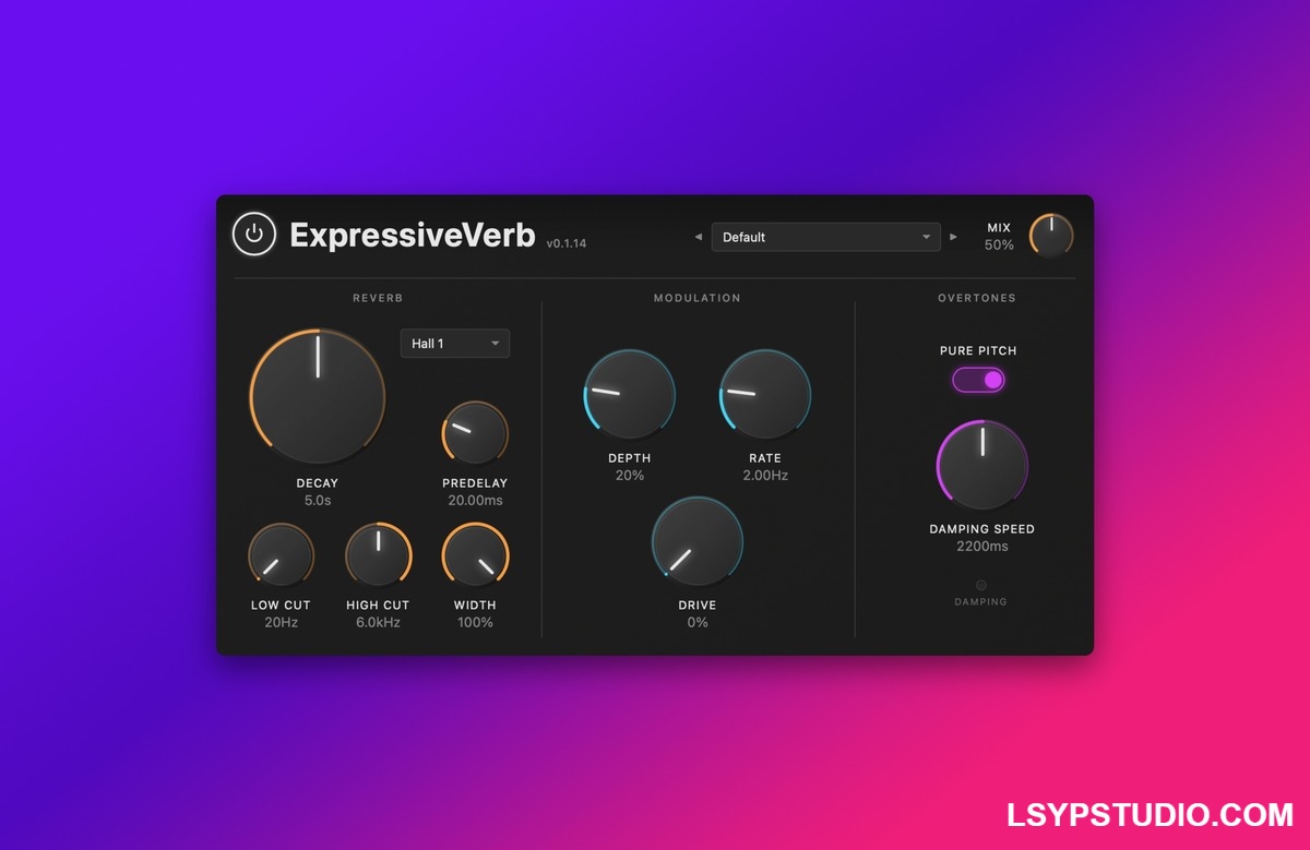 智能、音高感知的混响尾音，不会使混音浑浊Expressive DSP ExpressiveVerb v1.1.0 U2B [MacOSX]-乐声音频-资源网