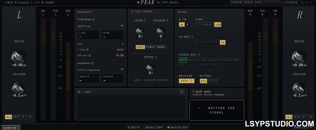 母带处理到极限RTM Audio Peak v3.0.17 U2B [MacOSX]-乐声音频-资源网