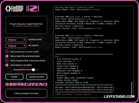 减少准备时间，增加混音时间fedDSP Stereo2Mono v1.0.5 [MacOSX]-乐声音频-资源网
