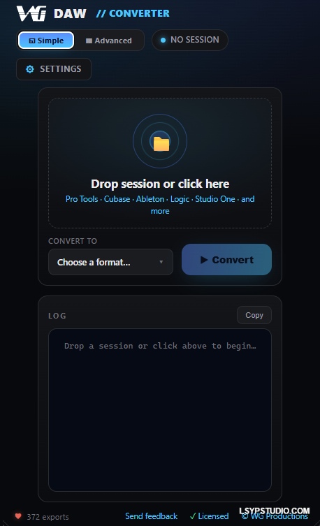 轻松迁移工程文件WG DAW Converter v3.2.19 [MacOSX]-乐声音频-资源网