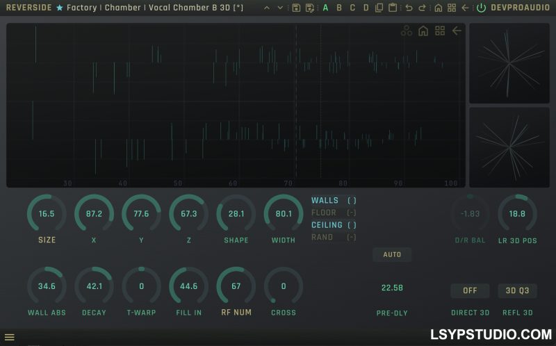 全面的双引擎全算法混响器DevProAudio REVERSIDE v1.0.0 [WiN, MacOSX]-乐声音频-资源网