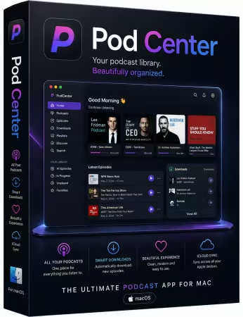 数字音频播放器PodCenter 1.2.3 MacOS-乐声音频-资源网
