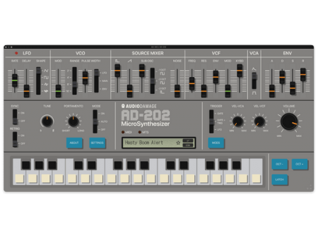 单振荡器单音合成器Audio Damage AD-202 v1.0.0 [WiN, MacOSX,Linux]-乐声音频-资源网