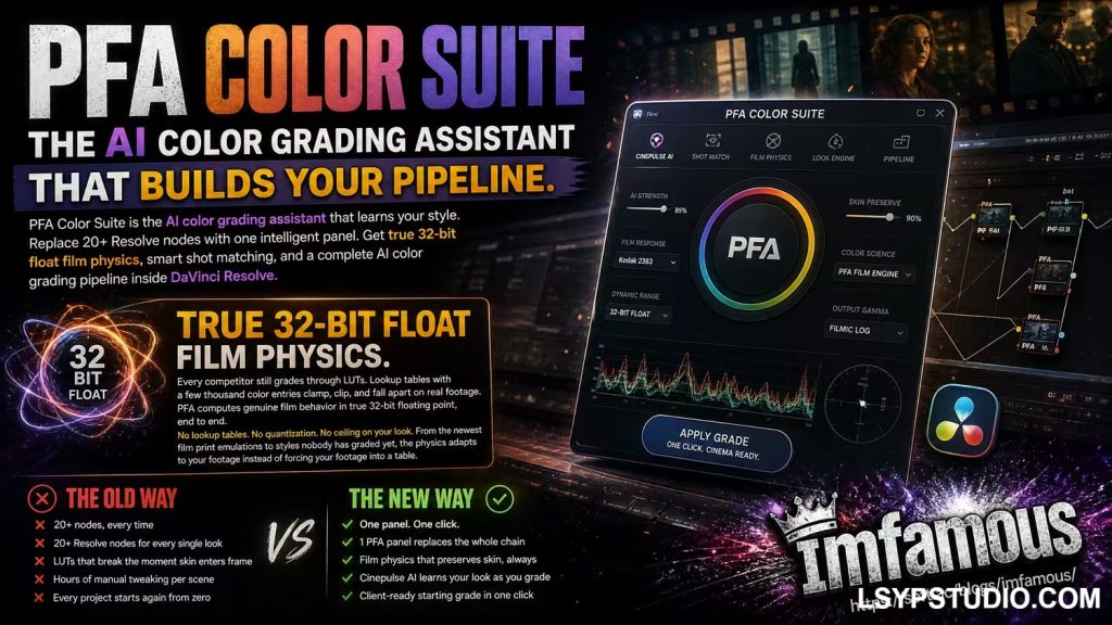 新一代智能化电影级调色插件 PFA ColorSuite v13.3.0 x64-乐声音频-资源网