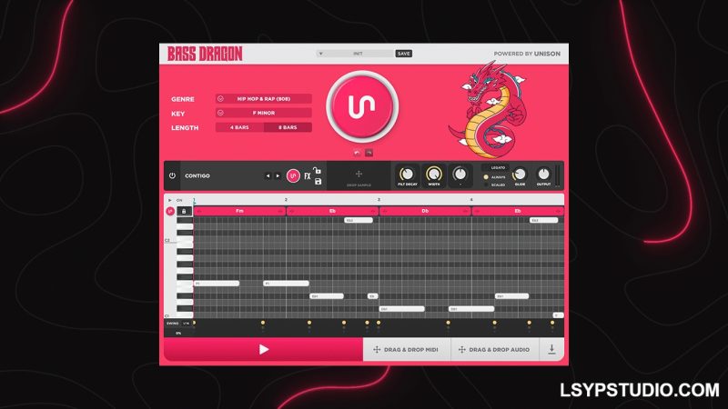 特定音乐风格且音质出色的 AI 贝斯线生成器Unison Bass Dragon v1.4.46 [WiN, MacOSX]-乐声音频-资源网