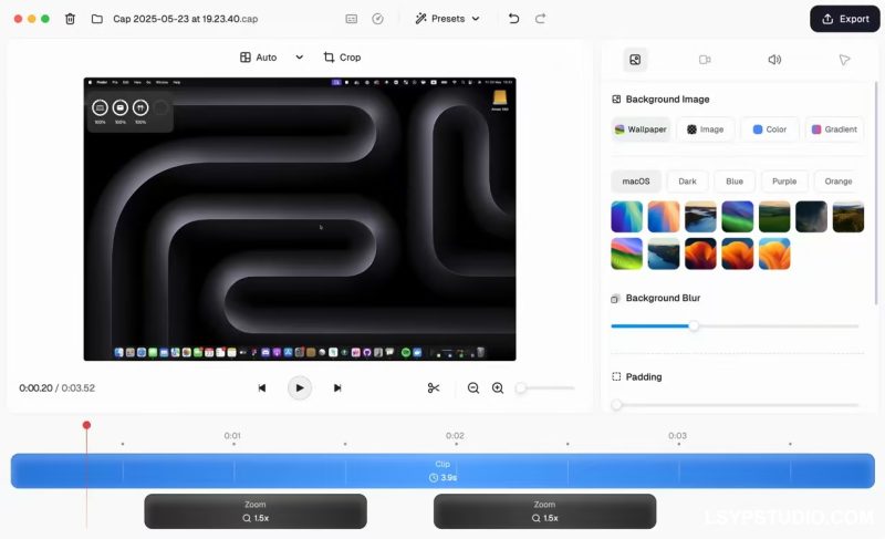 开箱即用的屏幕录制工具Cap 0.5.9 macOS-乐声音频-资源网