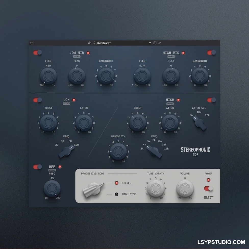 经典模拟风格均衡器AIR Music Technology Stereophonic EQP v1.0.2.255 [WiN]-乐声音频-资源网