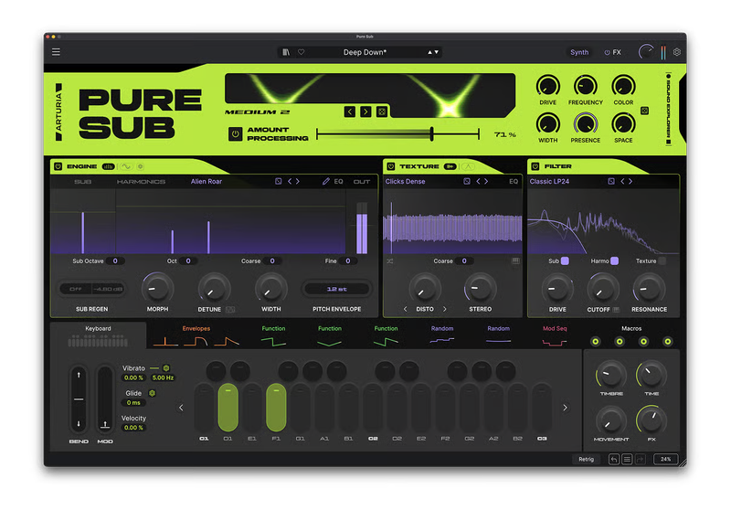 贝斯合成器：低音（基频）、谐波和纹理Arturia Pure SUB v1.0.1 [WiN]-乐声音频-资源网
