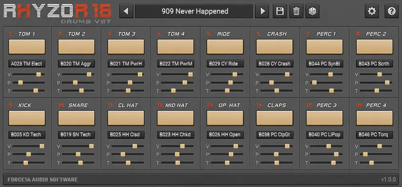 Force56 Audio Software Rhyzor16 Drums RETAiL [WiN]-乐声音频-资源网